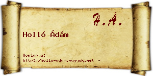 Holló Ádám névjegykártya